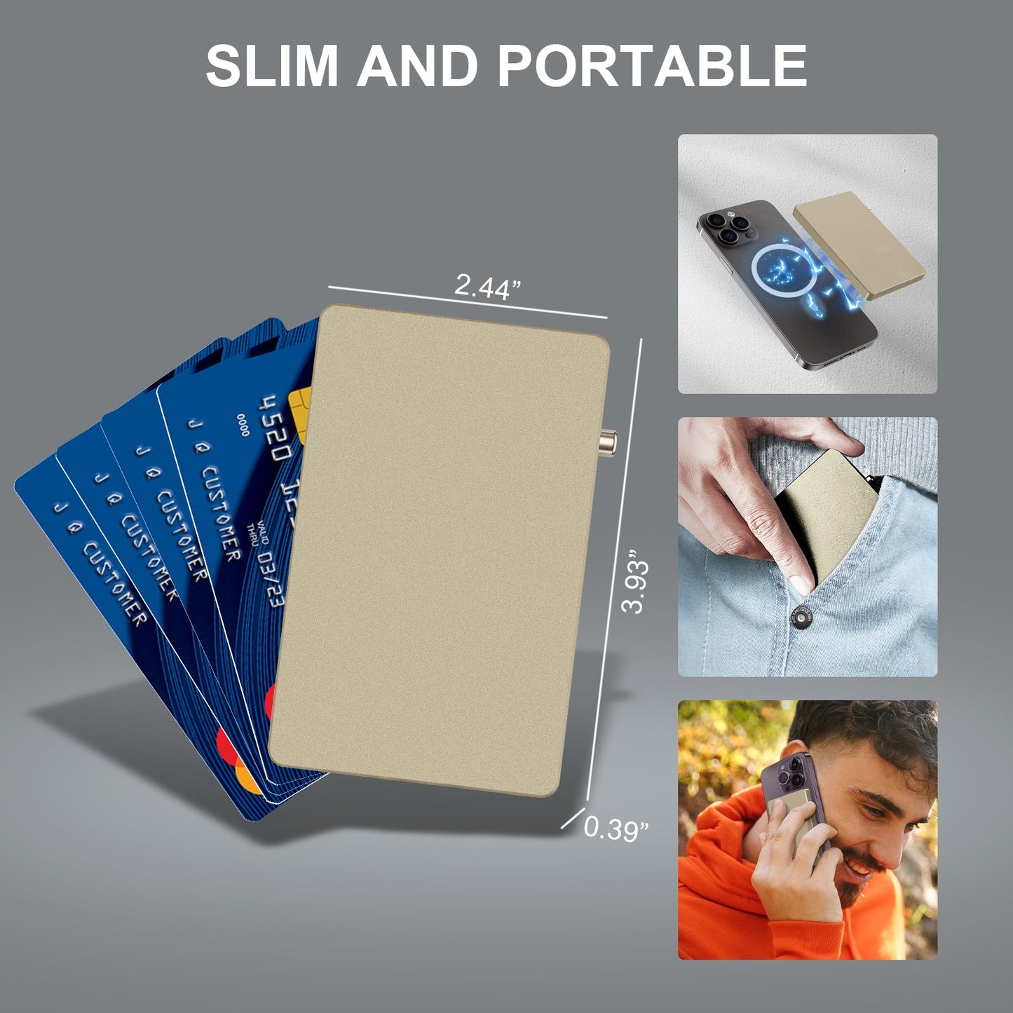 All-Aluminum Pop Up Slide Rfid Slim Basic Card personalized wallet
