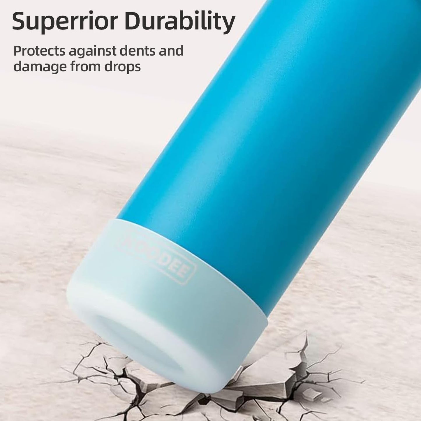 Water Bottle with Straw 16 Oz Stainless Steel Double Wall Vacuum Insulated Wide Mouth Water Bottle Flask with Leakproof Straw Lid (Sky Blue)