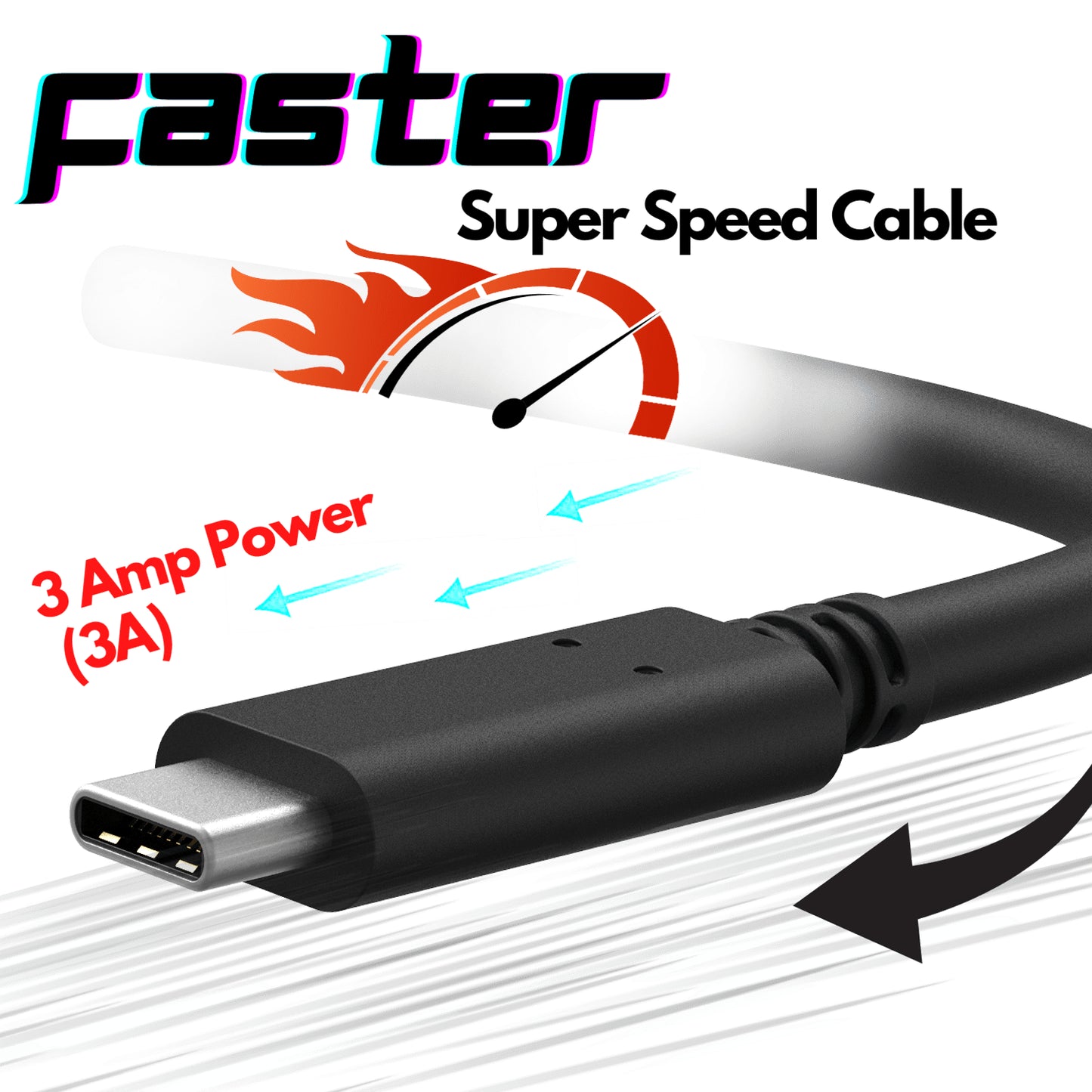 USB-C Cable, 10 Feet Long Heavy-Duty Fast Charging USB Charger Cable for Samsung, Motorola, TCL, BLU, Kyocera, Ipad Pro, Ipad Air, Google Pixel, Nokia, Type C - Black