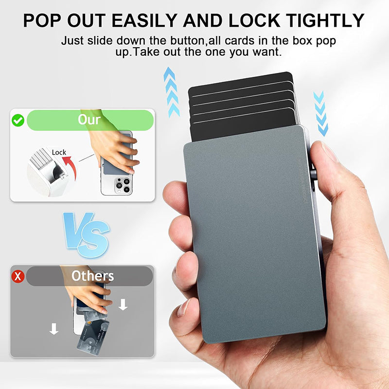All-Aluminum Pop Up Slide Rfid Slim Basic Card personalized wallet
