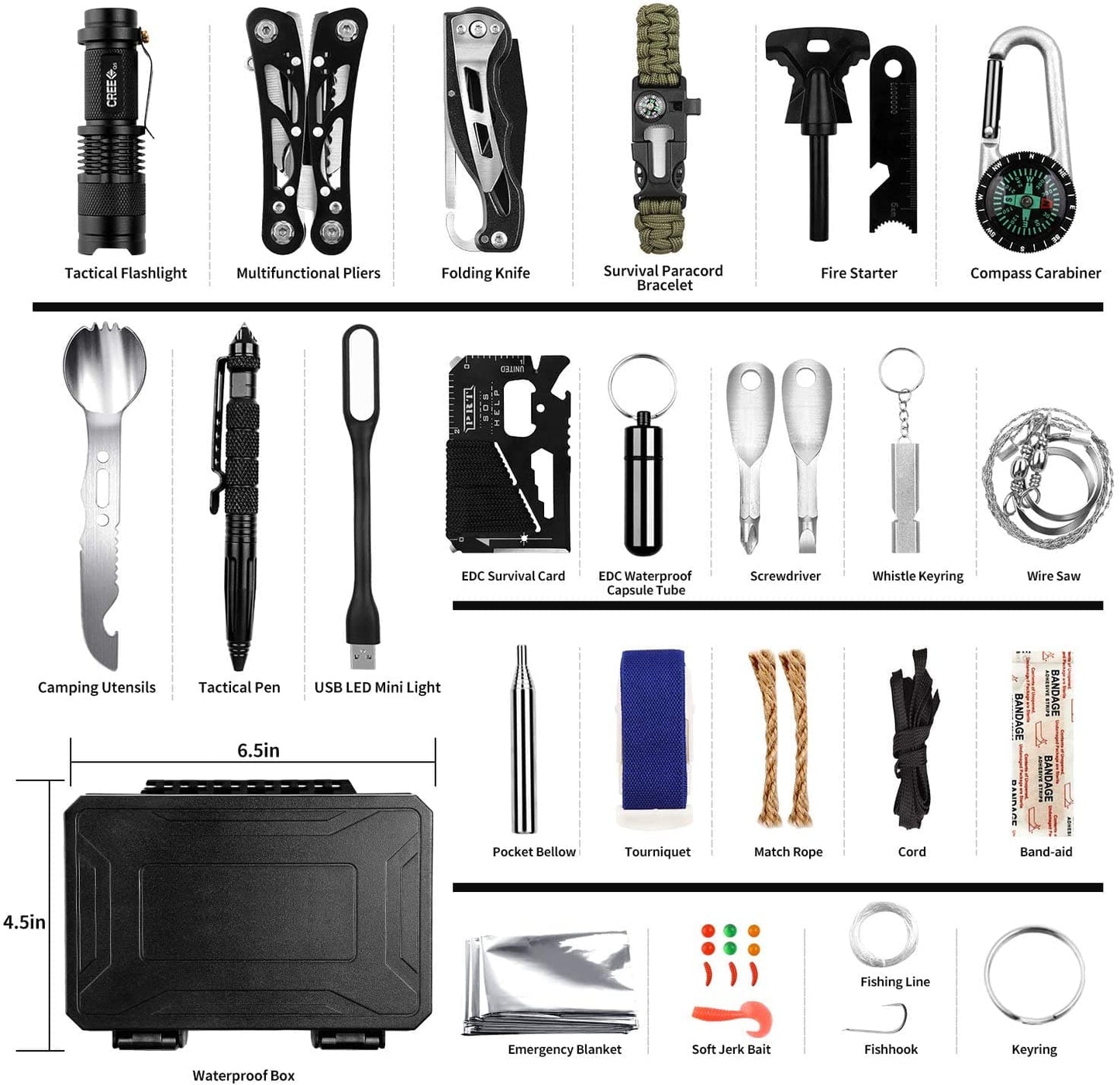 60-in-1 Professional Emergency Survival Kit