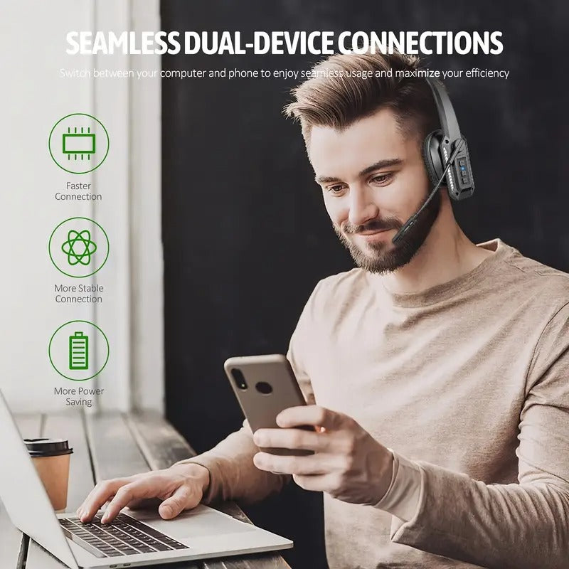 NNETM Wireless V5.3 Headset with Mic 60Hrs Playtime